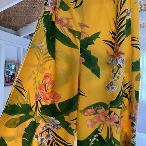 Tropical Floral Wide Leg Pants